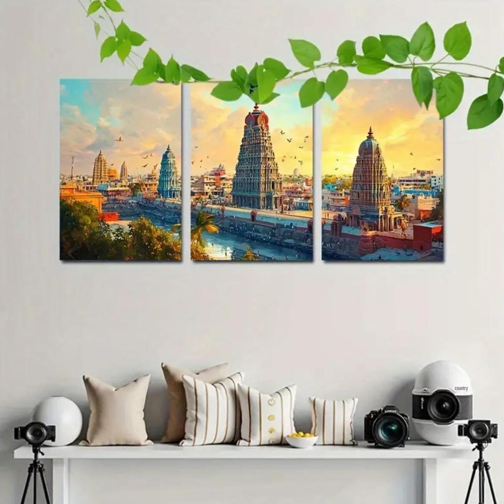 New York City Landscape Painting Set – Empire State Building Wall Art (5 Pieces) for Home Décor