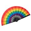 1 Set Folding Fan Easy Open LGBT Pride Rainbow Fan Portable Cooling Hand Fan for Festivals Dance Parties Events