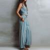 Wind Vertical Stripe Casual Vest Top Wide-leg Pants Set