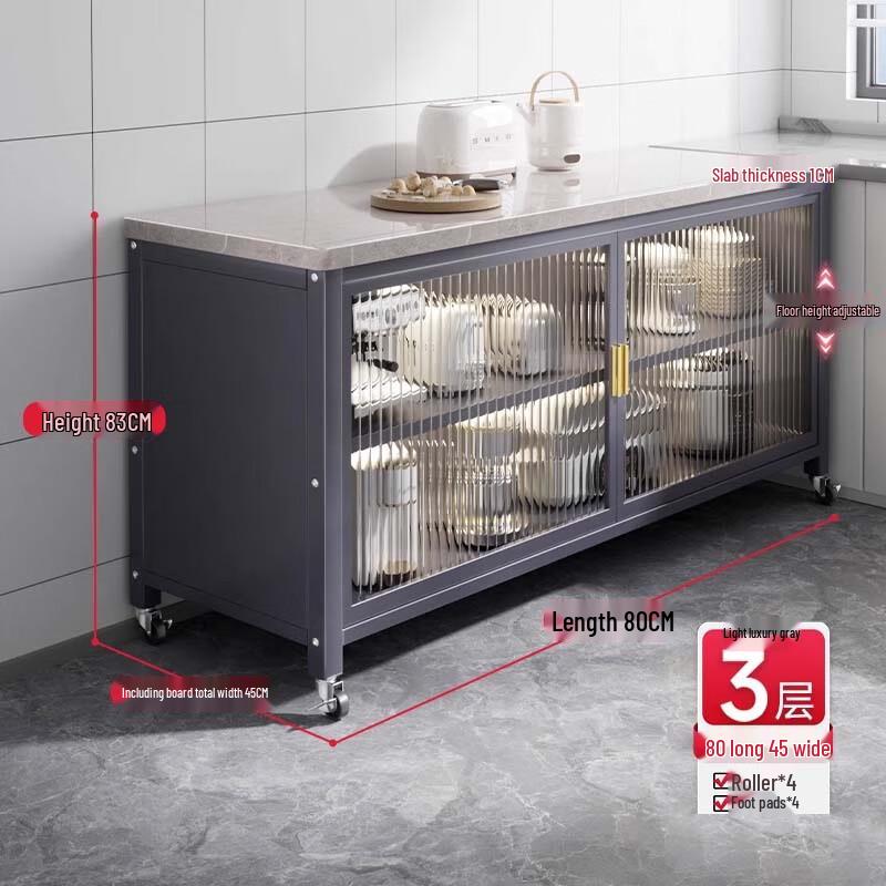 Modern Carbon Steel Kitchen Storage Cabinet