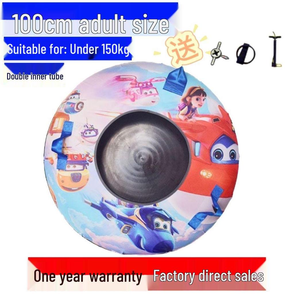 Durable Inflatable Snow Tube with Anti-Collision Features - Seven-Color for Adults and Kids