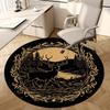 Deer Silhouette Round Rug Nonslip Area Rug Office Chair Mat Carpet For Living Room Bedroom Home Decor