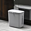 Hanging Kitchen Waste L with Compartment Lid Bathroom Toilet , Grey, 30x17x30CM