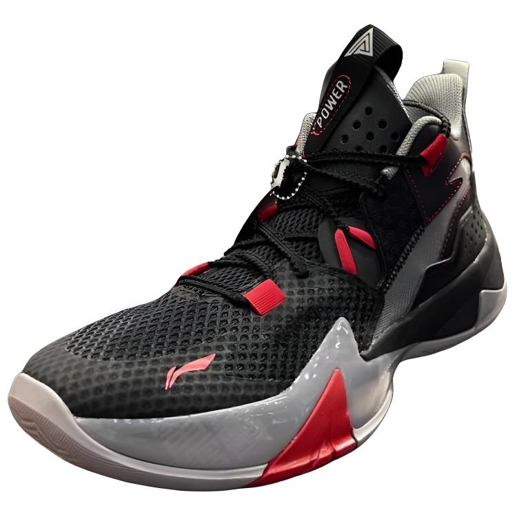 Li Ning Kolekcja Koszykarska Amortyzacja Odporne na Ścieranie Buty Koszykarskie za Kostkę Męskie Czarne Czerwone ABPU055-2