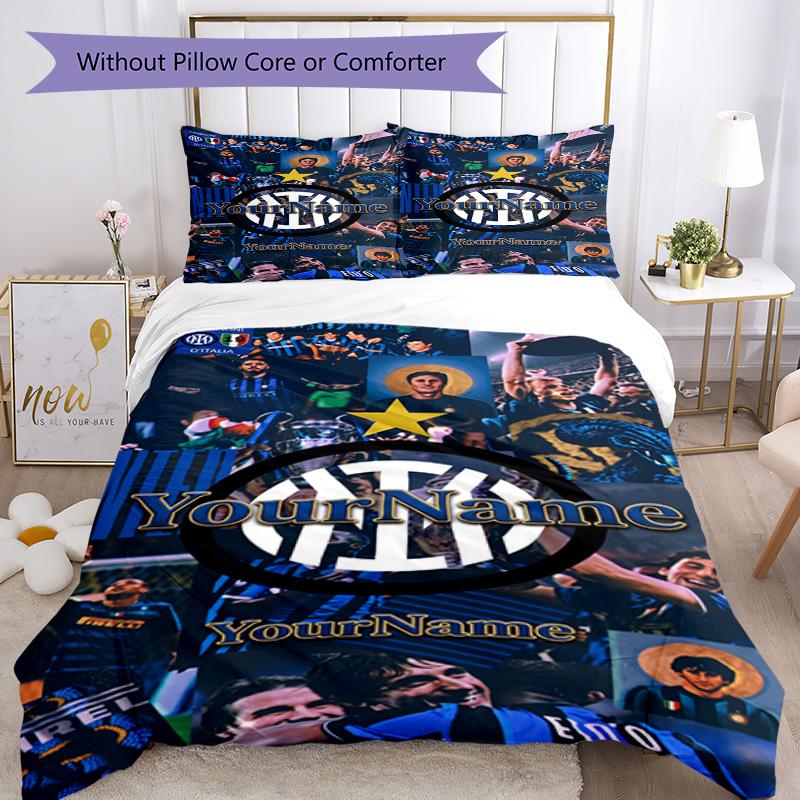 Inter Milan Customize your name Bedding Set Breathable Duvet Cover with Pillowcases Home Decoration Birthday Gift