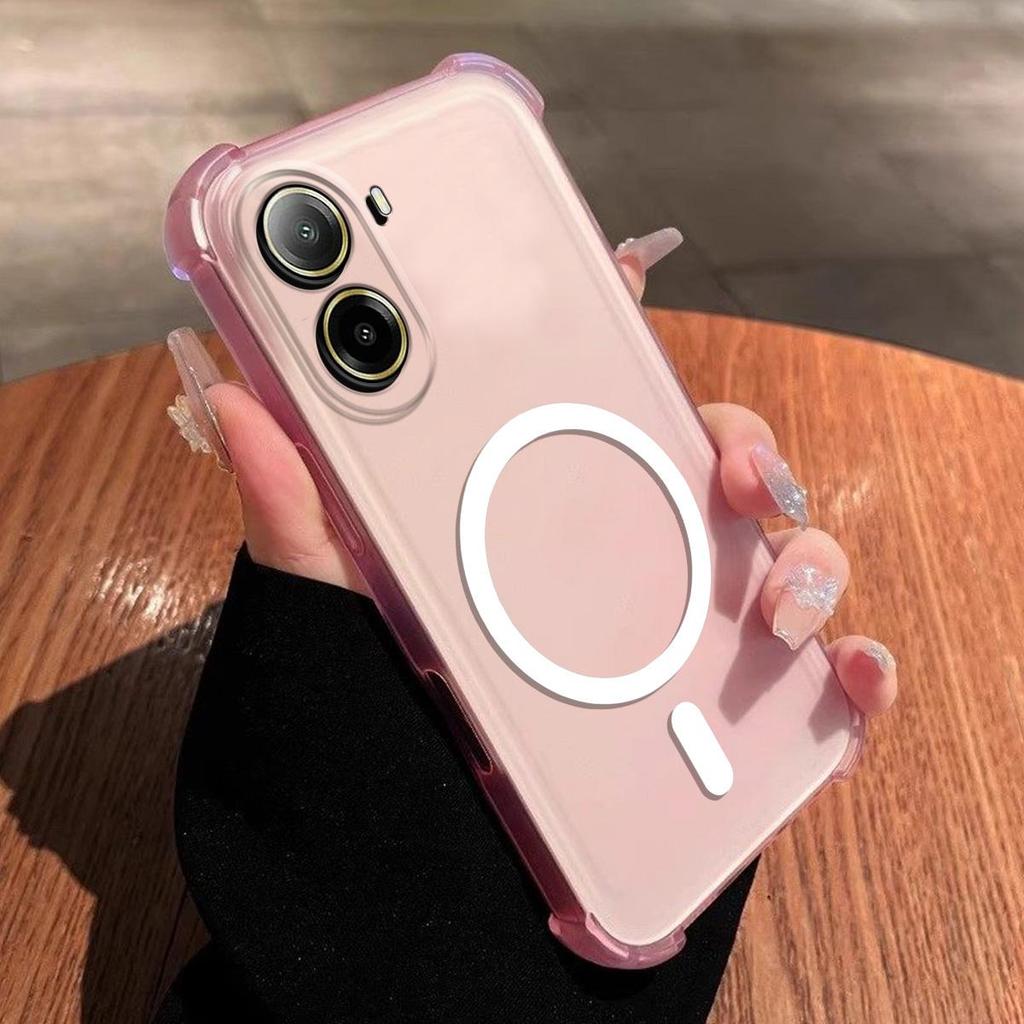 Case for Xiaomi POCO X7 Pro 5G,M7 4G Cute Airbag Corner Pastel Matte Magnetic Casing Semi Shockproof Phone Cover