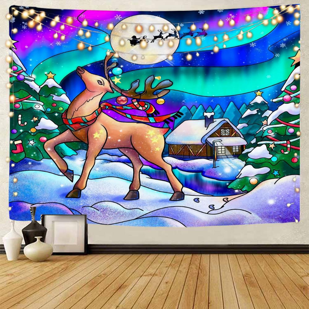 Christmas Gifts Background Decoration Tapestry Santa Claus Background Decoration Tapestry Christmas Home Decoration Tapestry