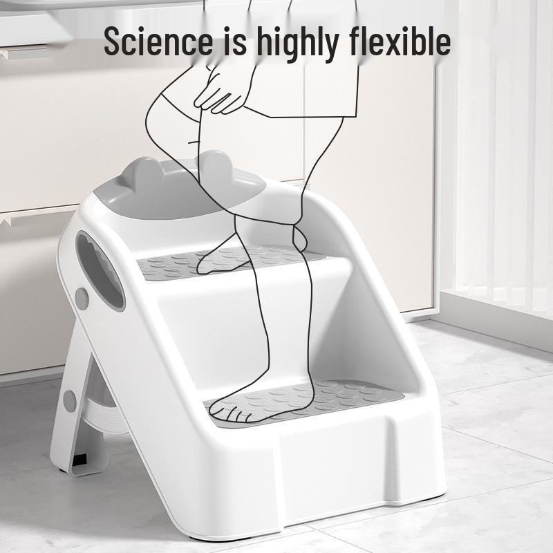 Foldable Two-Step Children's Washstand Stool