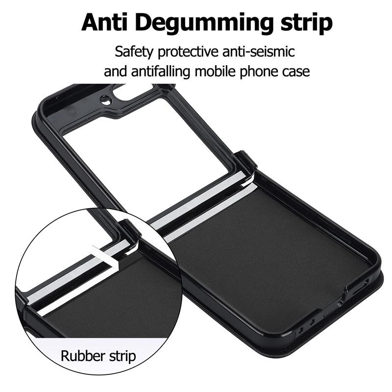 Kožené pouzdro na telefon Long Lanyard Crossbody pro Samsung Galzxy Z Flip 5 4 3 Flip5 Flip4 Flip3 Luxusní obal na lano na zápěstí Hoesje Coque