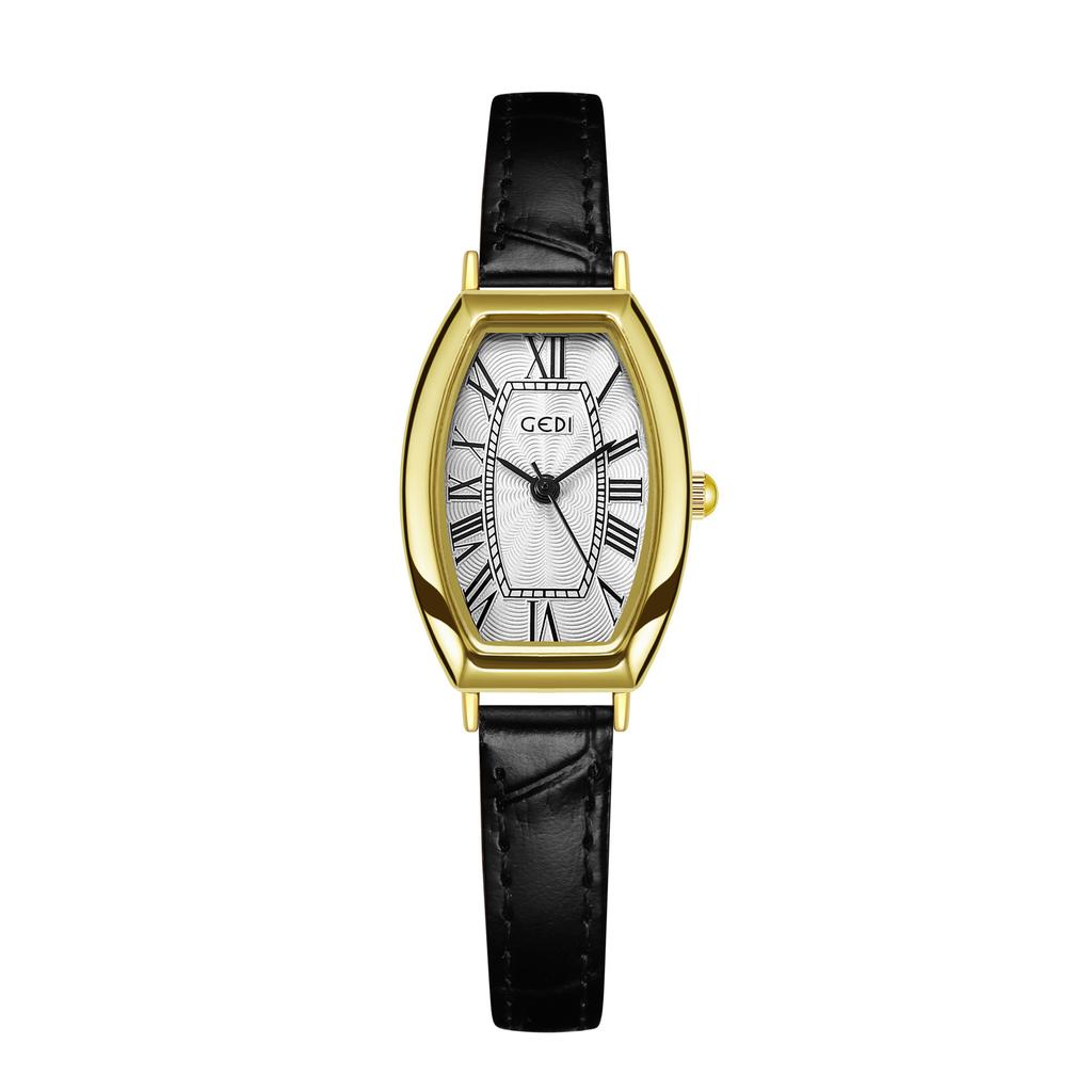 Small Roman Scale Women'S Watch Retro Wine Barrel Shape Student Watch Niche High-End Quartz Watch