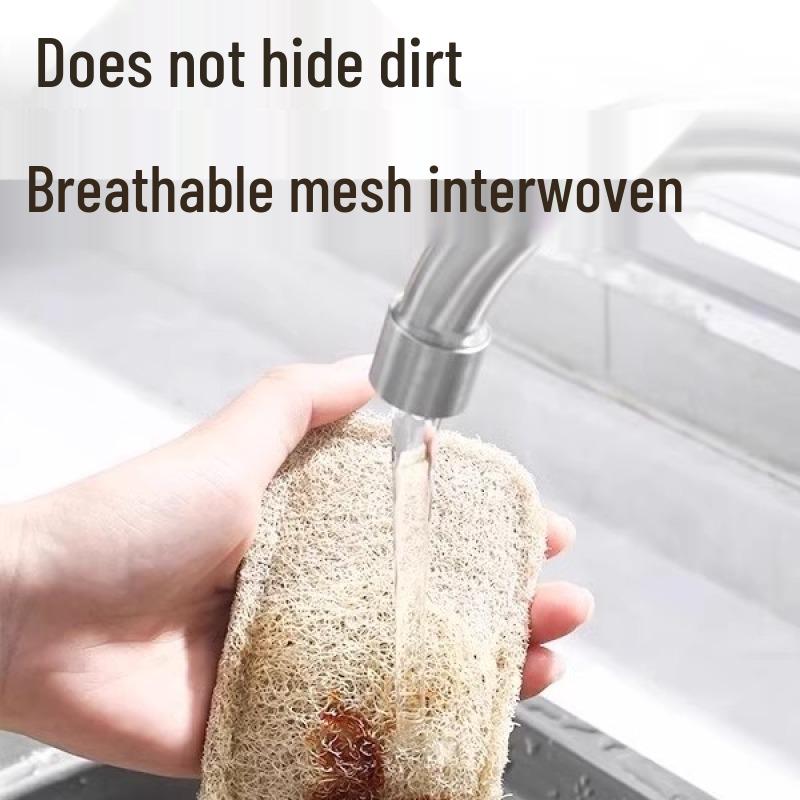 Loofah Dishcloth: Non-Stick Oil Stain Removal Scrubbing Pad for Kitchen Cleaning