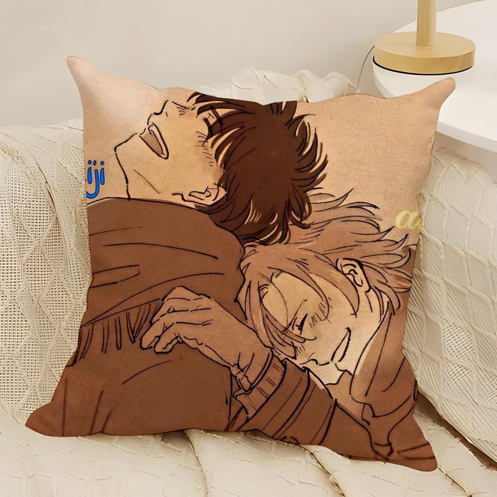 Anime Love Banana Fish Pillow Case Natural Linen Double-Sided Printing Sofa Home Decor Cushion Cover