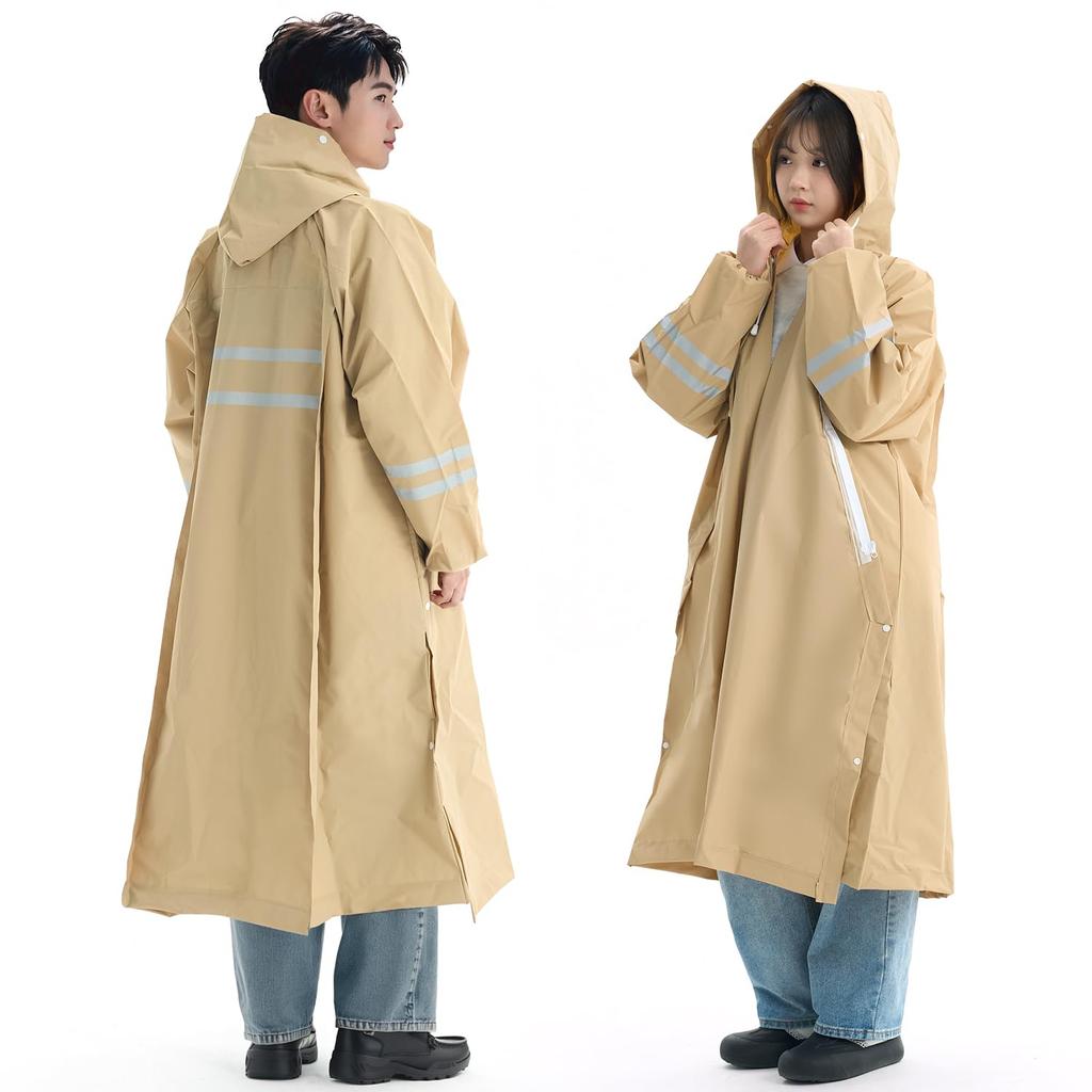 JOYICAR Cycling Raincoat New Design with Diagonal Zipper and Double and Lightweight and Raincoat Poncho with Double Elastic Rainwear for and School