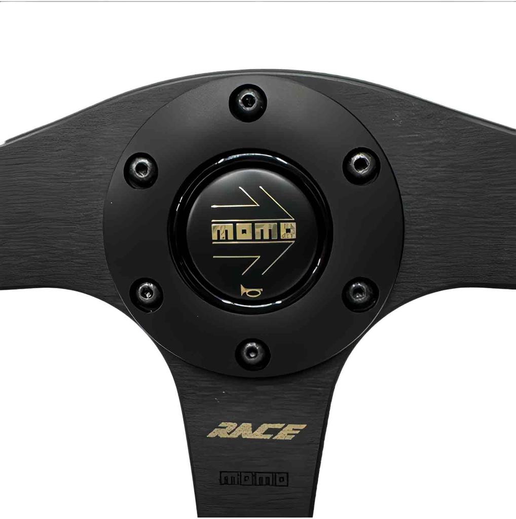 Momo RACE NOTO Steering AL02 BLACK/GOLD Wheel, 350mm,
