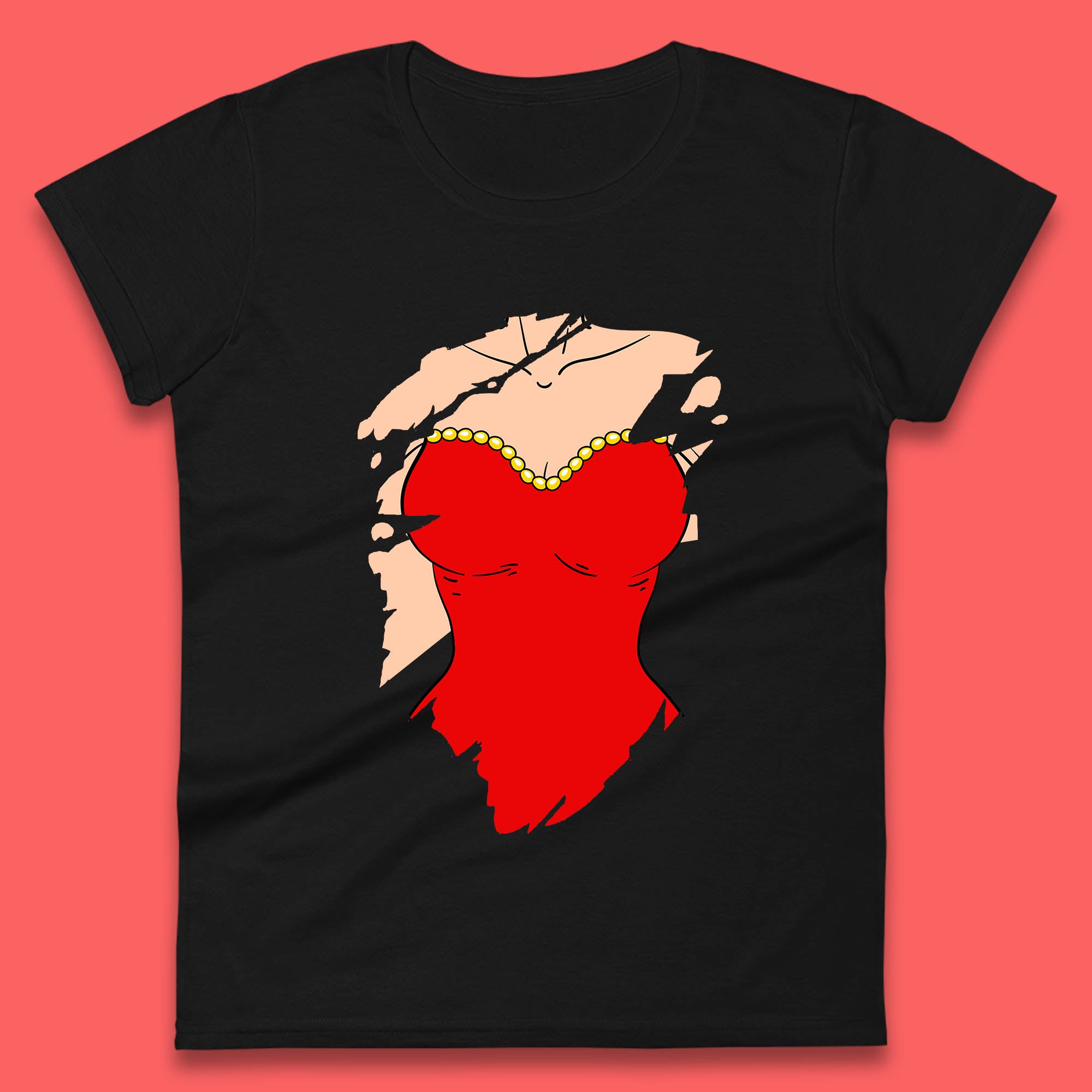 

Beautiful Sexy Glamour Blonde Girl Stylish Trendy Dressing In Red Mini Dress Womens Tee T Shirt Mens Tops Unisex Top 4XL