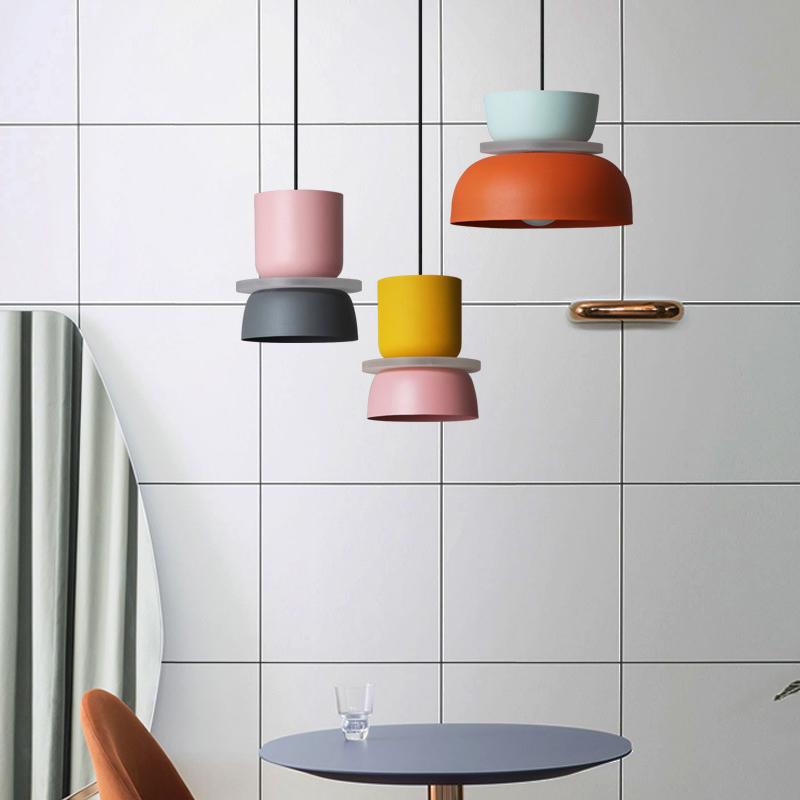 Modern Minimalist Macaron Pendant Light Led Hanging Living Room Study Bar Dining Room Bedside Bedroom Indoor Lighting Decor Lamp