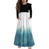Girls' Tiered Ruffle Dress - Long Sleeve Printed Maxi With Pockets