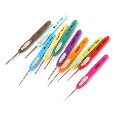 10pcs 1.0mm-3.5mm Yarn Knitting Needles Set Plastic Handle Aluminum Crochet Hook