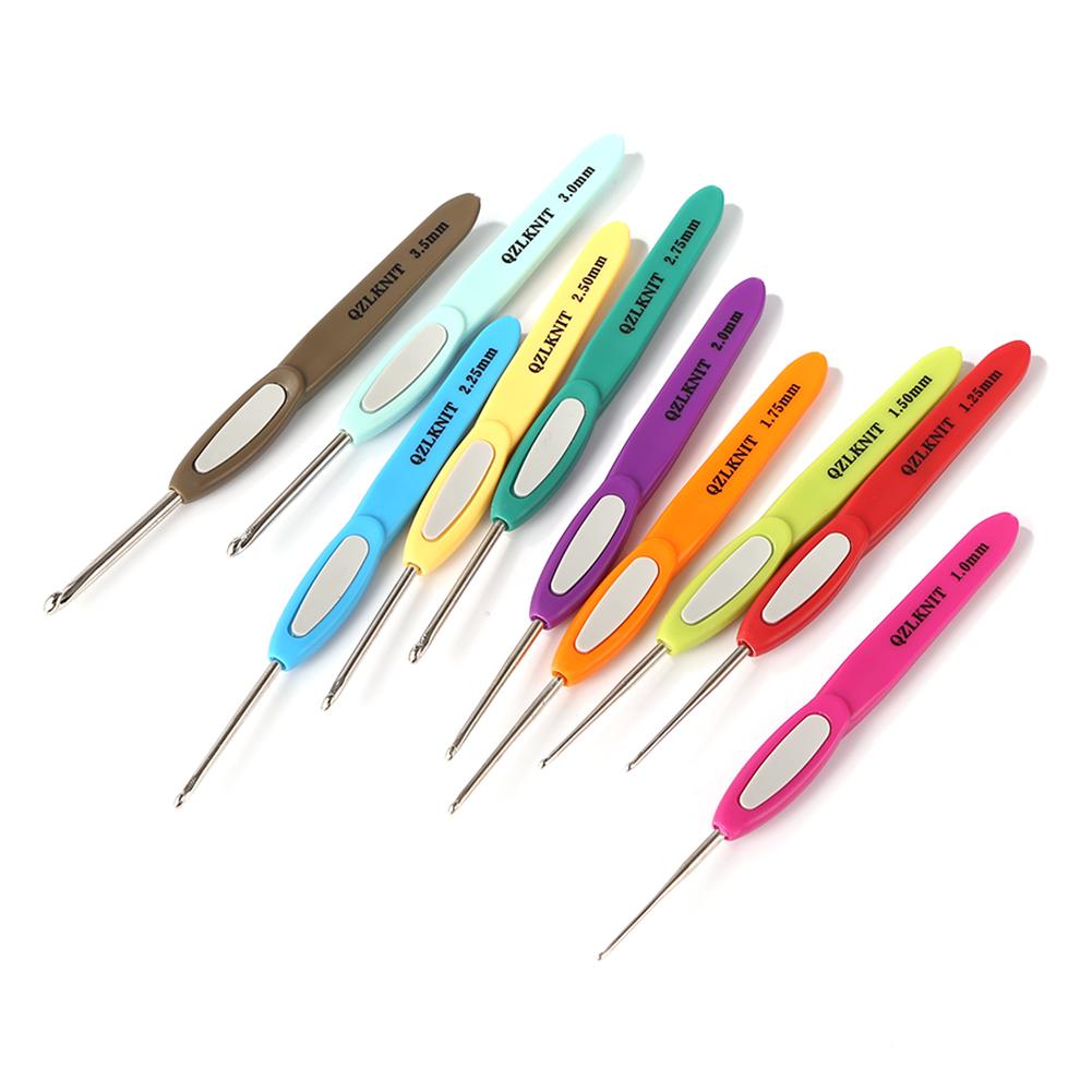 

10pcs 1.0mm-3.5mm Yarn Knitting Needles Set Plastic Handle Aluminum Crochet Hook China Mainland