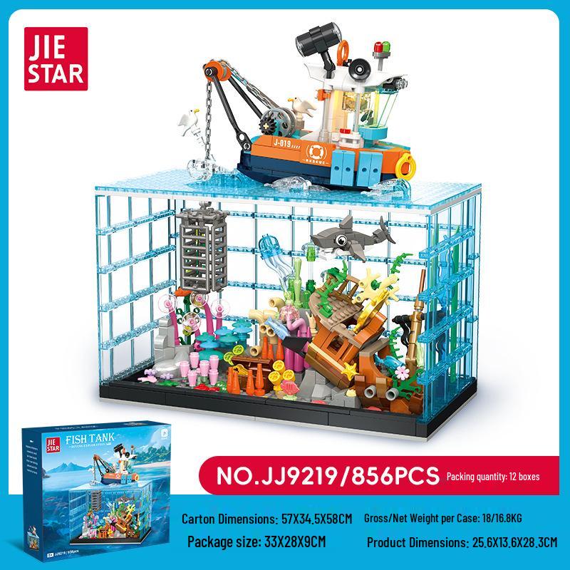 Diving Adventure Fish Tank Model - JJ9219 Building Blocks Educational Toy for Children