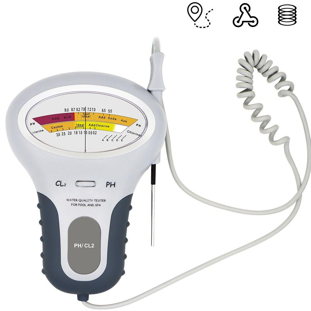 Professional PH Chlorine Meter Easy To Use with Probe PH Tester Pointer Display High Accuracy CL2 Tester For Pool Aquarium