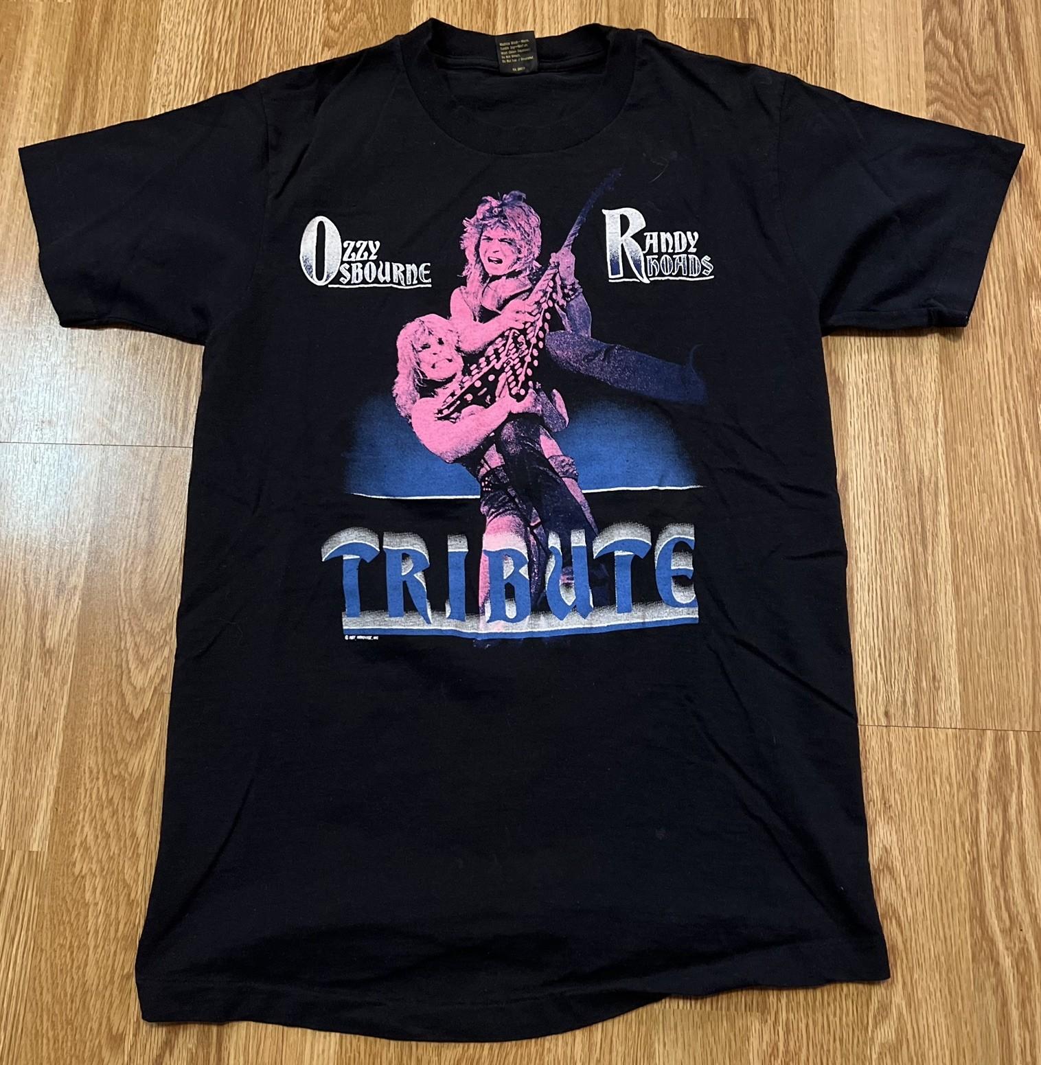 Vintage 1980s Ozzy Osbourne Tribute T Shirt Randy Rhoads 1987 Original Sz XS/S XXL
