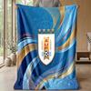 Uruguay Football Printed Flannel Blanket Skin Friendly Warm Decorative Throw for Indoor Couch Bed Daily Use