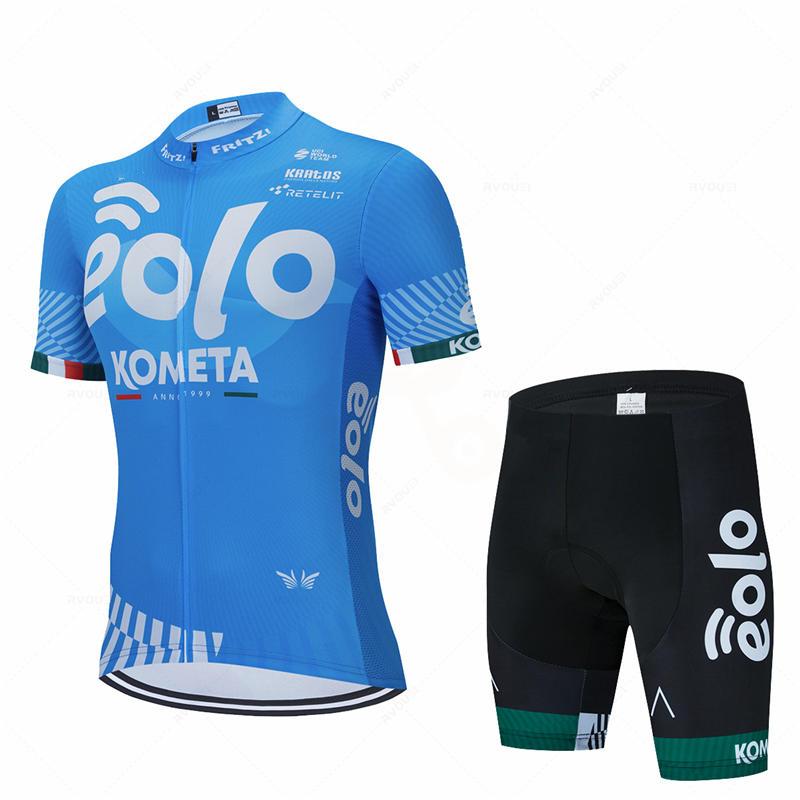 2026 Ensemble Cycliste Eolo Kometa Team Homme Maillot de Vélo Manches Courtes Kit Vêtements Vélo Vêtement Cyclisme VTT Uniforme Triathlon Maillot
