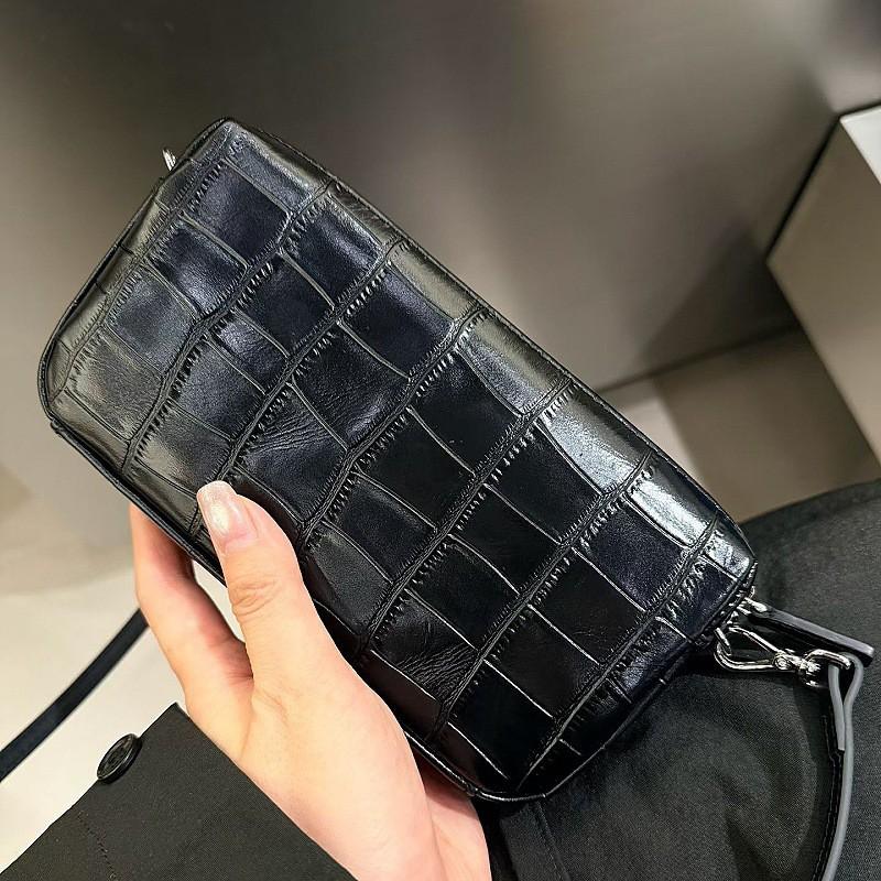 Womens Genuine Leather Crossbody Bag Small Phone Purse Crocodile Clutch Daily Use