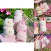 Sakura Season Cat Bear Rabbit Animal Plush Keychain With Hanging Strap For Bag Decor