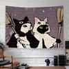 1pc Black and White Cat Cartoon Tapestry Wall Hanging for Living Room Bedroom Decoration Includes Simple Installation Kit