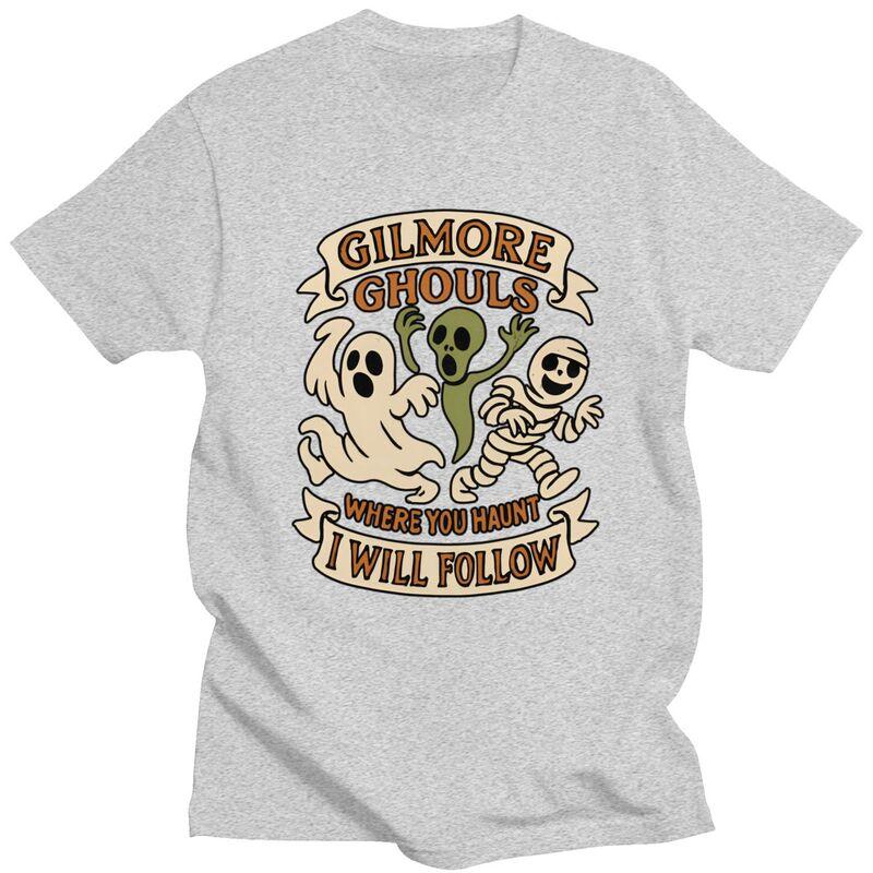 Male Gilmore Ghouls Where You Haunt I Will Follow T Shirt Round Neck Short Sleeve 100 Cotton Halloween Ghosts Tee Shirt Clothes