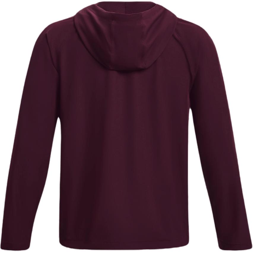 Under Armour Sun Protection Series Solid Color Zip-Up Drawstring Hooded Sports Woven Breathable Training Jacket Men Outerwear Rock-Purple 1370494-572
