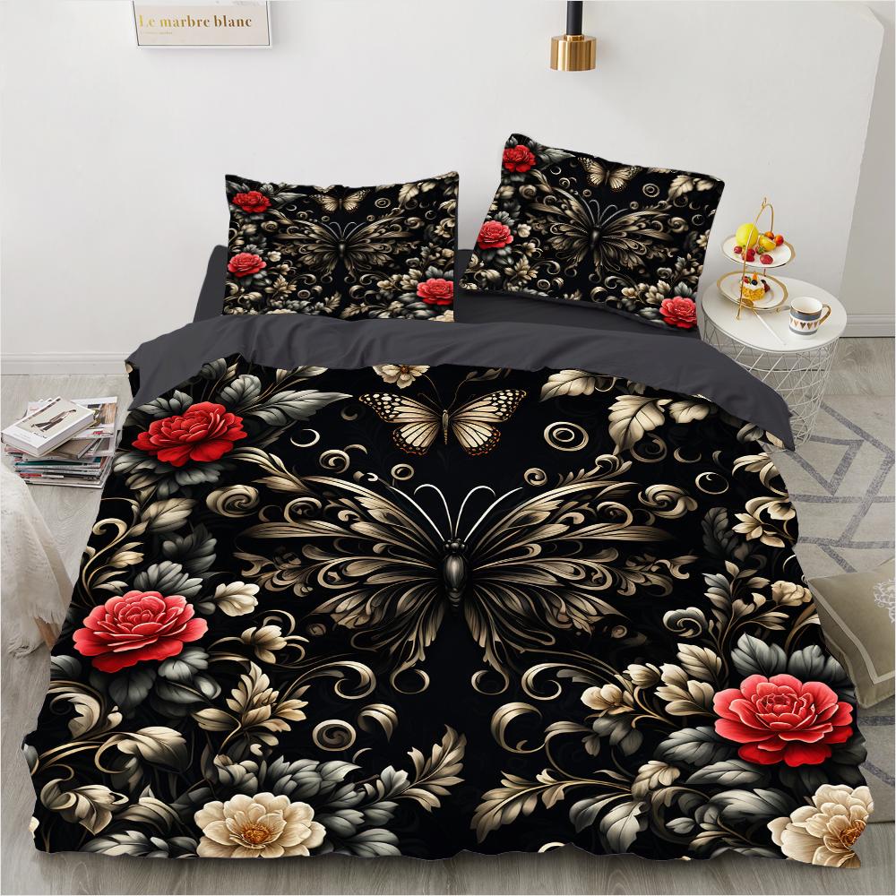 Luxury Flower Bedding Set Cartoon Comforter Sets Double Queen King Twin Full Size Duvet Cover Set Kids Girls White Bed Linen