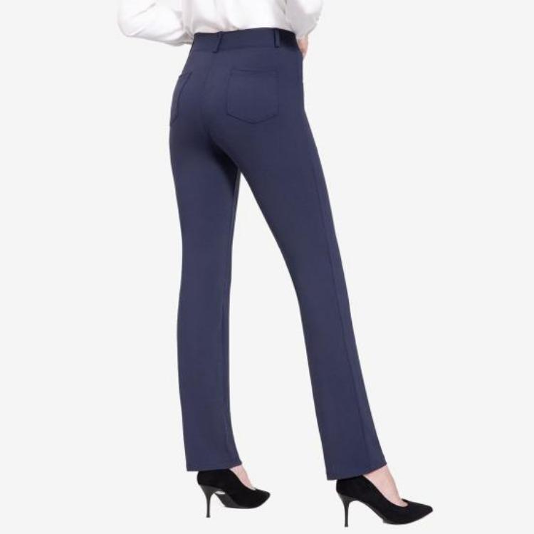 Elastische High-Waist-Schlaghose für Damen, einfarbig, leichte Freizeit Hose mit Taschen