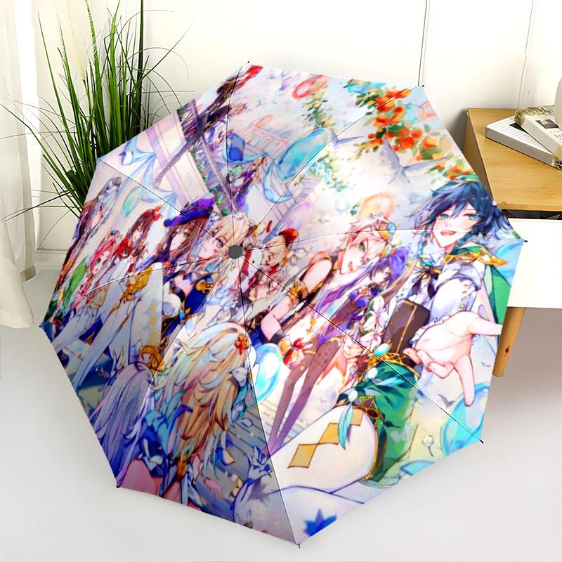 Lantern Festival Feast Folding Umbrella 8 Paraphenoid Bones Suitable For All Seasons Travel Umbrella Umbrella Travel