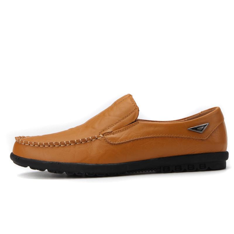 Spring and Summer Men's Casual Leather Shoes Large Size Lazy Shoes British Cowhide Beanie Shoes Trendy Shoes Men's Shoes Trendy Shoes