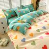 INS Double-sided Availability Pink Blue Cute Cat And Rabbit Bedding Set Duvet Cover Sheets With Pillowcases Full Size Bedroom