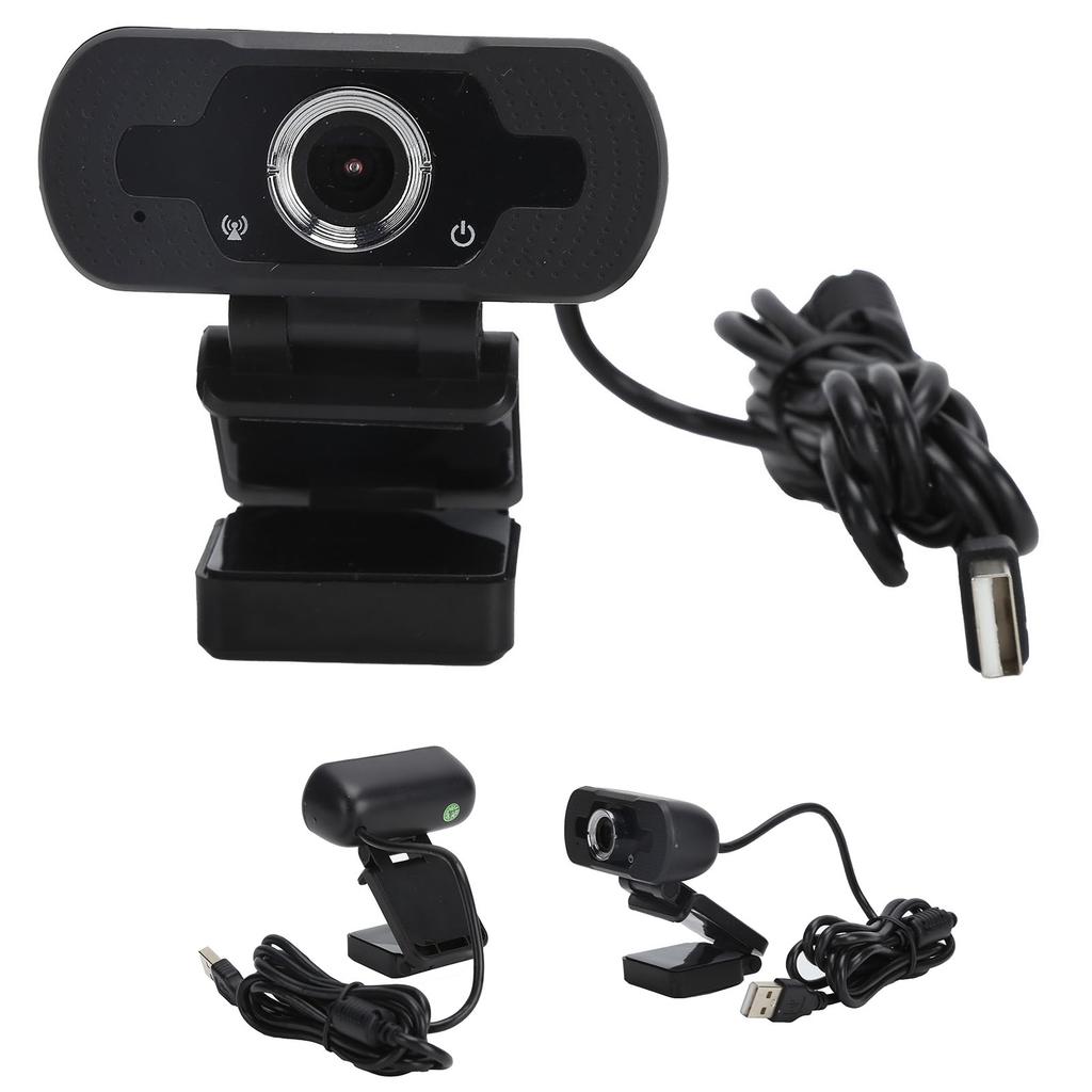 1080P Web Camera Full HD USB Webcam with Noise Cancelling Microphone MultiFunction Base
