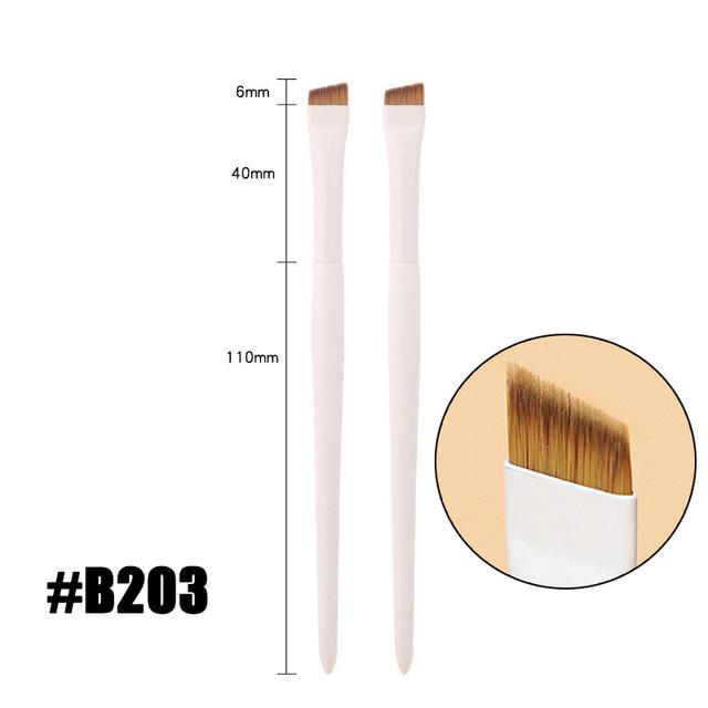 2Pcs Sickle Eyeliner Brush Knife Edge Makeup Brush Ultra Thin Fine Oblique Angle Flat Head Eyebrow Brush Profession Makeup Tool