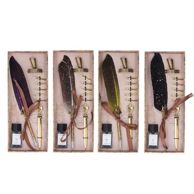 Pen Set with 5 Interchangeable Nib Letter Opener Pen  Empty Bottle Quill Pen Set F