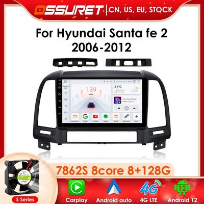 2din Android Autoradio for Hyundai Santa Fe 2 2006 - 2012 Car Radio Multimedia Video Player GPS Navi Head Unit  Intelligent Carplay Auto RDS