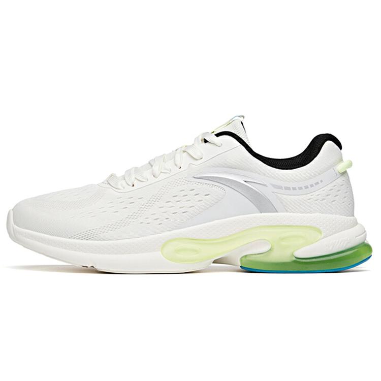 New Anta Cushioned Slip Resistant Abrasion Resistant Breathable Low Top Running Shoes Men's White Gray Green 112125502-4