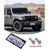 Mountain License Plate Frames- Plastic Black Car Tag Holder Bracket With Screws Caps, 2 Packs 2 Hole, White On Black, Mountain Vinyl Sticker Included