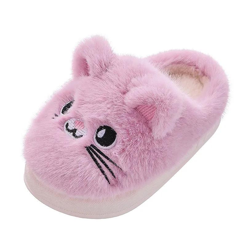 Urocze Kapcie Bawełniane z Motywami Kreskówkowymi Dla Dzieci, Gruba Podeszwa i Ciepłe.