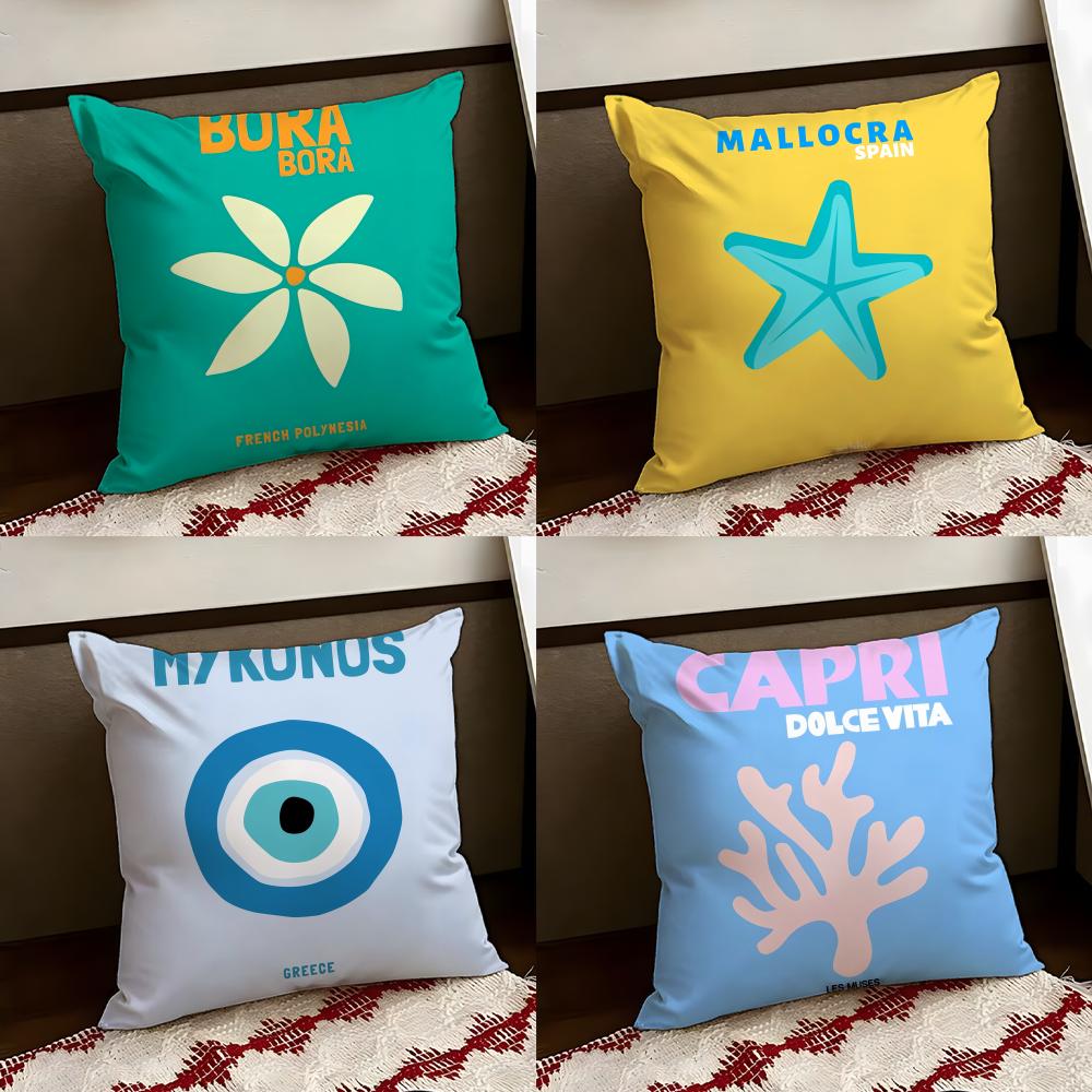 Travel Vacation Series Cushion Cover Reversible Soft Durable Pillow Cover Home Car MultiScene Use for Daily Comfort
