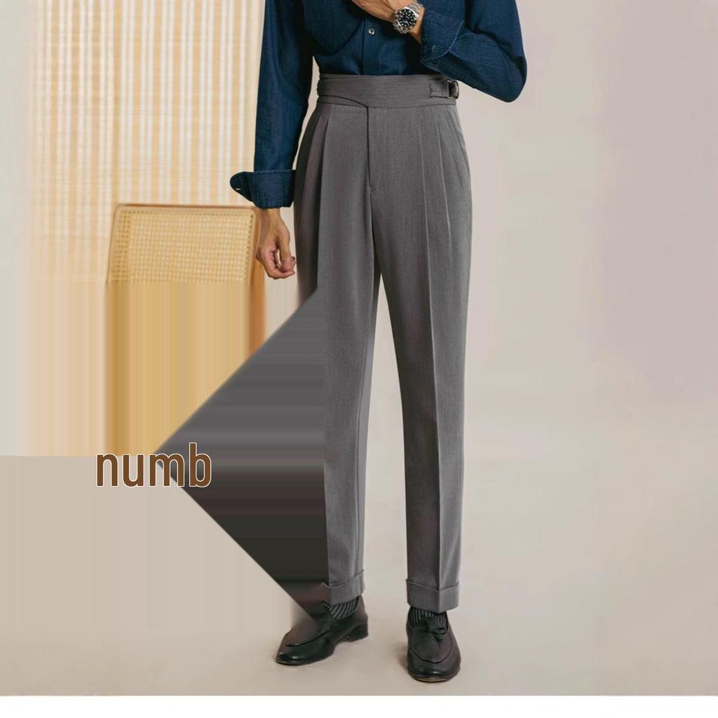 034 Autumn/Winter Gurkha Men's Mid-High Waist Casual Dress Pants