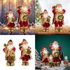Large Santa Statue with Gift Bag for Holiday Display Christmas Santa Figurine Dolls for Tabletop and Shelves Decoration
