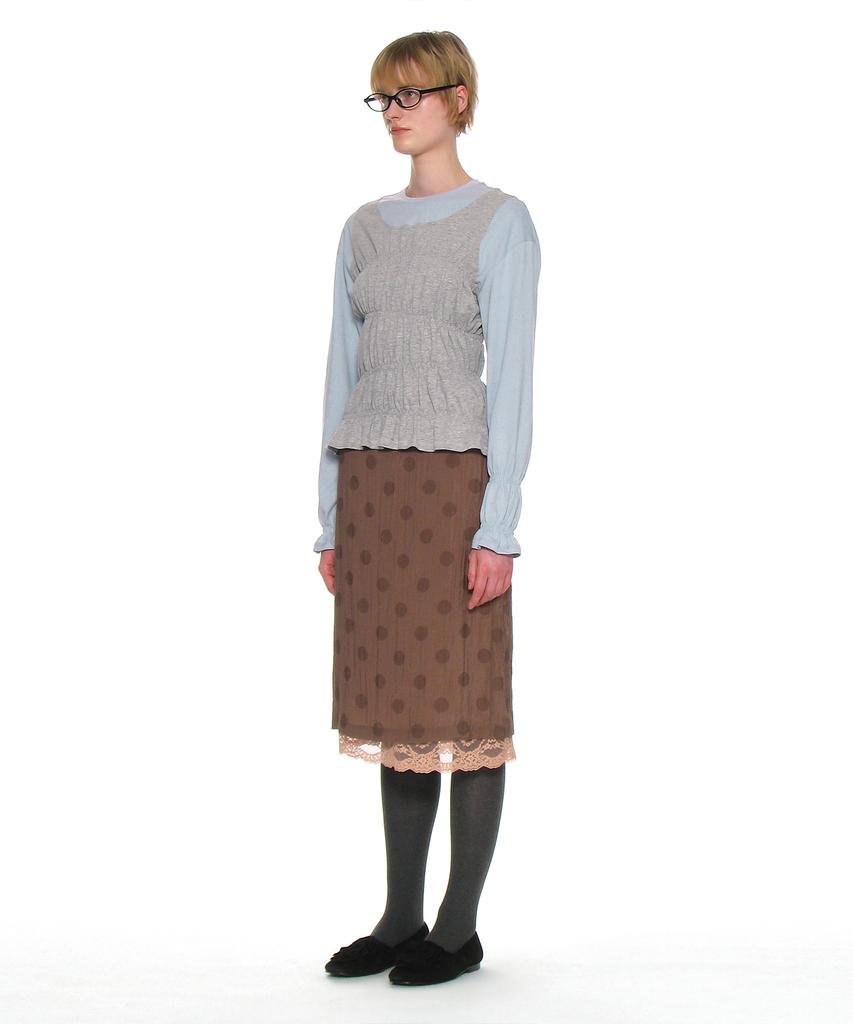 PARTIMENTO WOMEN All-In-One Smoked Long Sleeve Top_Sky
