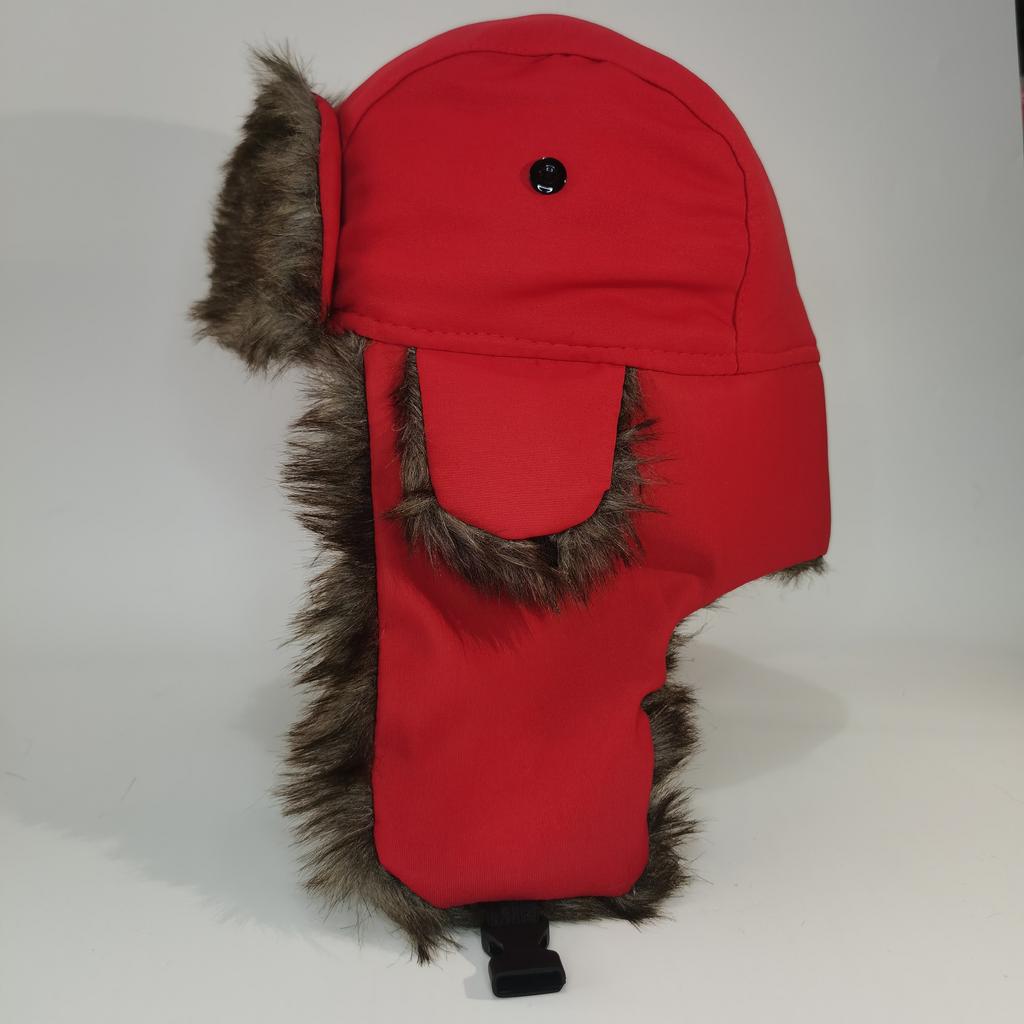 Ushanka-Style Hat Oxford Cloth Winter Earflap Hat Waterproof Fabric Hat Ear-Flapped Winter Hat